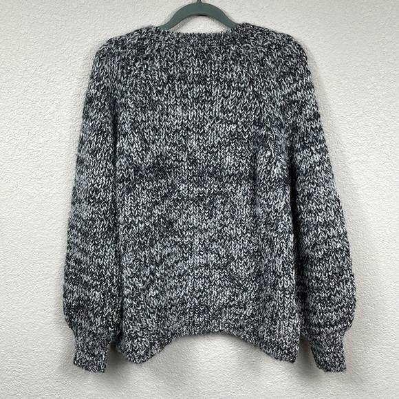NWT Eleven Six Tess Alpaca Sweater Chunky Knit Salt Pepper Black White Sz M L - Picture 7 of 14